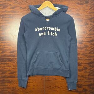Y2K Women's Abercrombie and Fitch Cropped Spell Out Hoodie XS